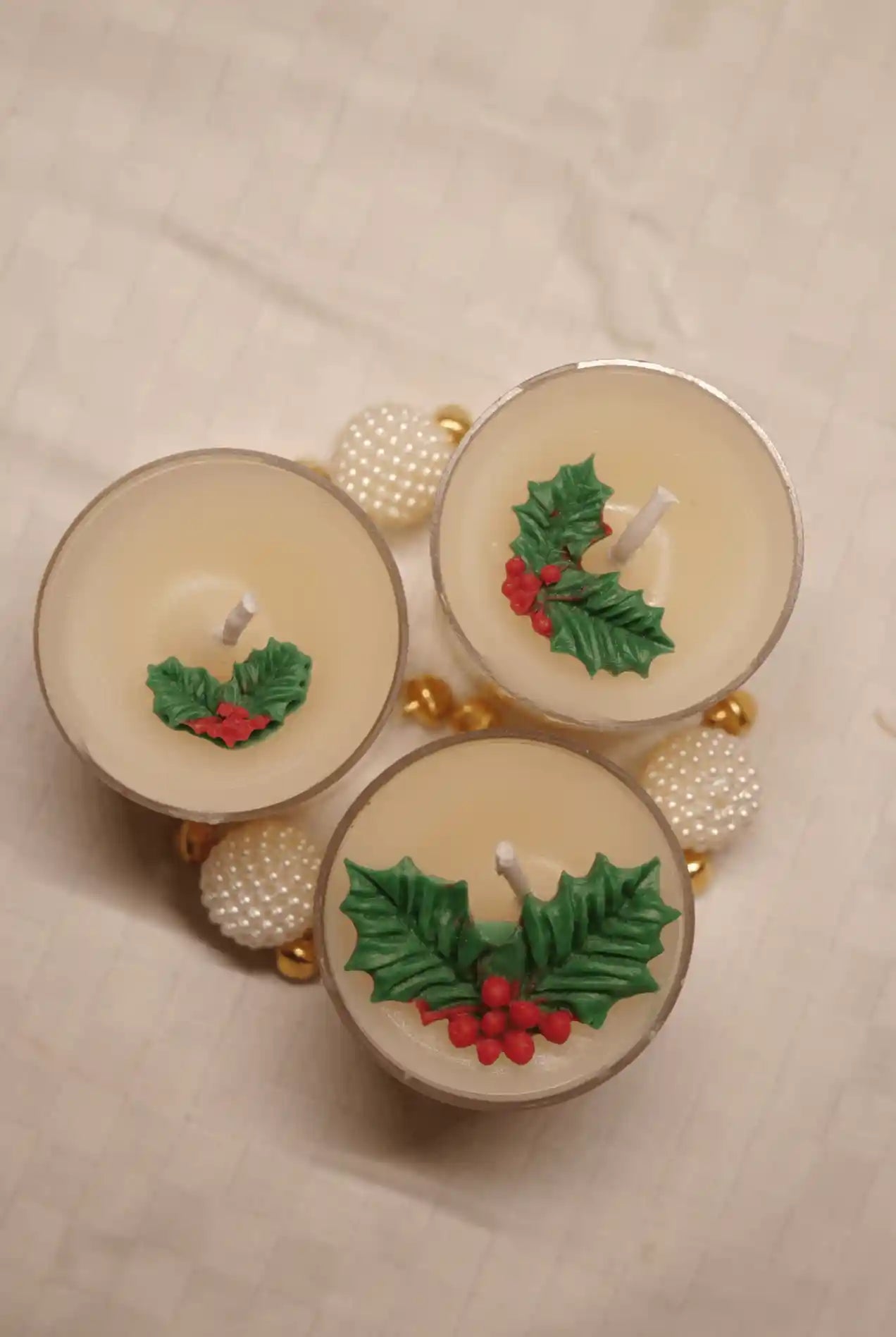 Holly Glow (Set of 3 jumbo tea lighter) - Mystic Glow